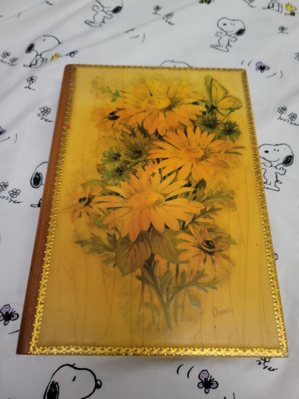 Wooden Floral Hinged Retro Vintage Srorage Box Decor